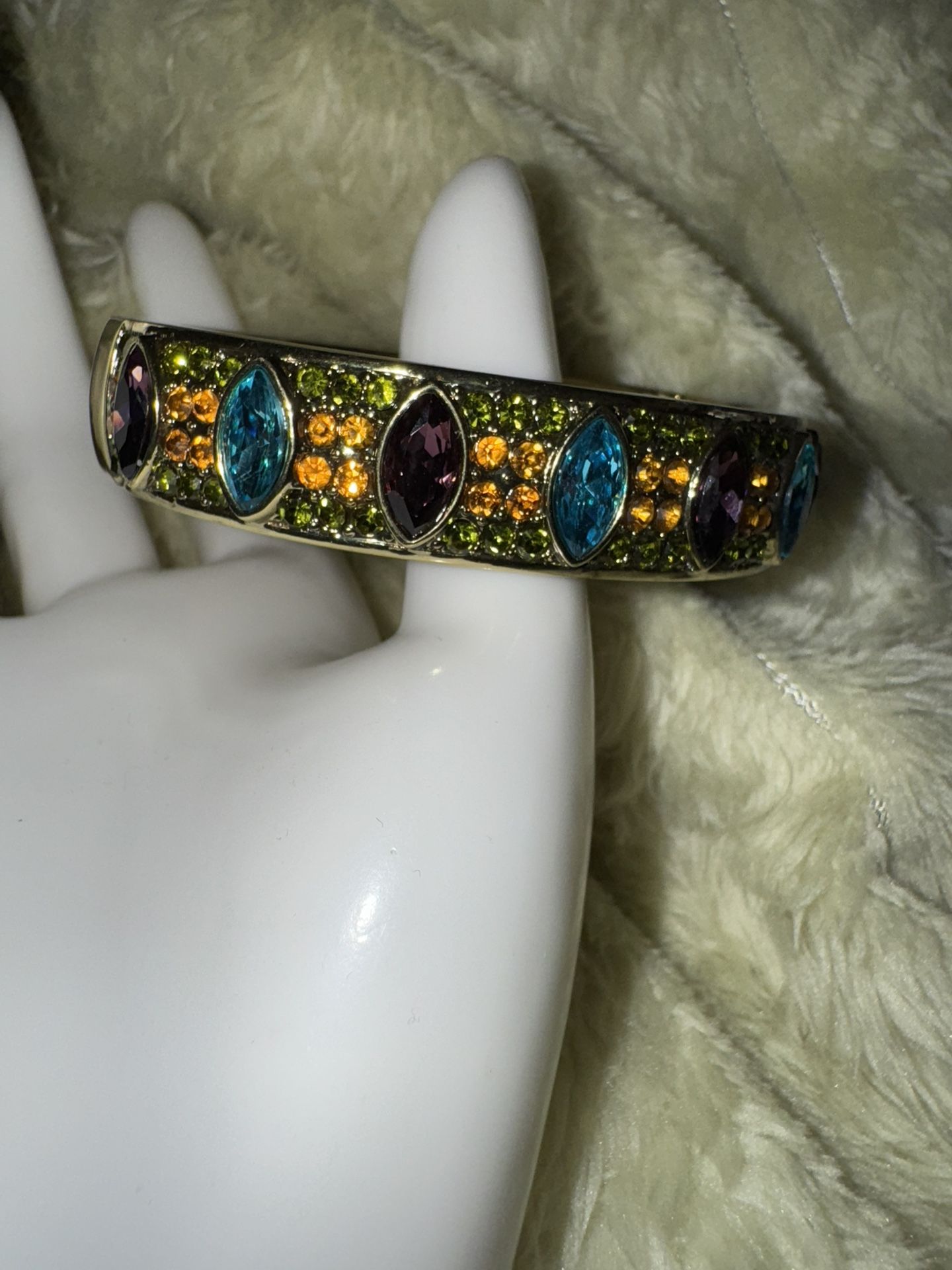 Heidi Daus "Armed with Charm" Crystal Hinged Bracelet