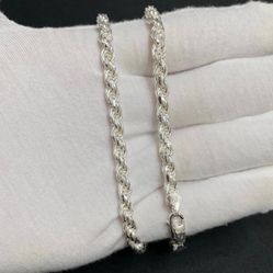 Solid Sterling Silver Rope Chain 5mm 26”