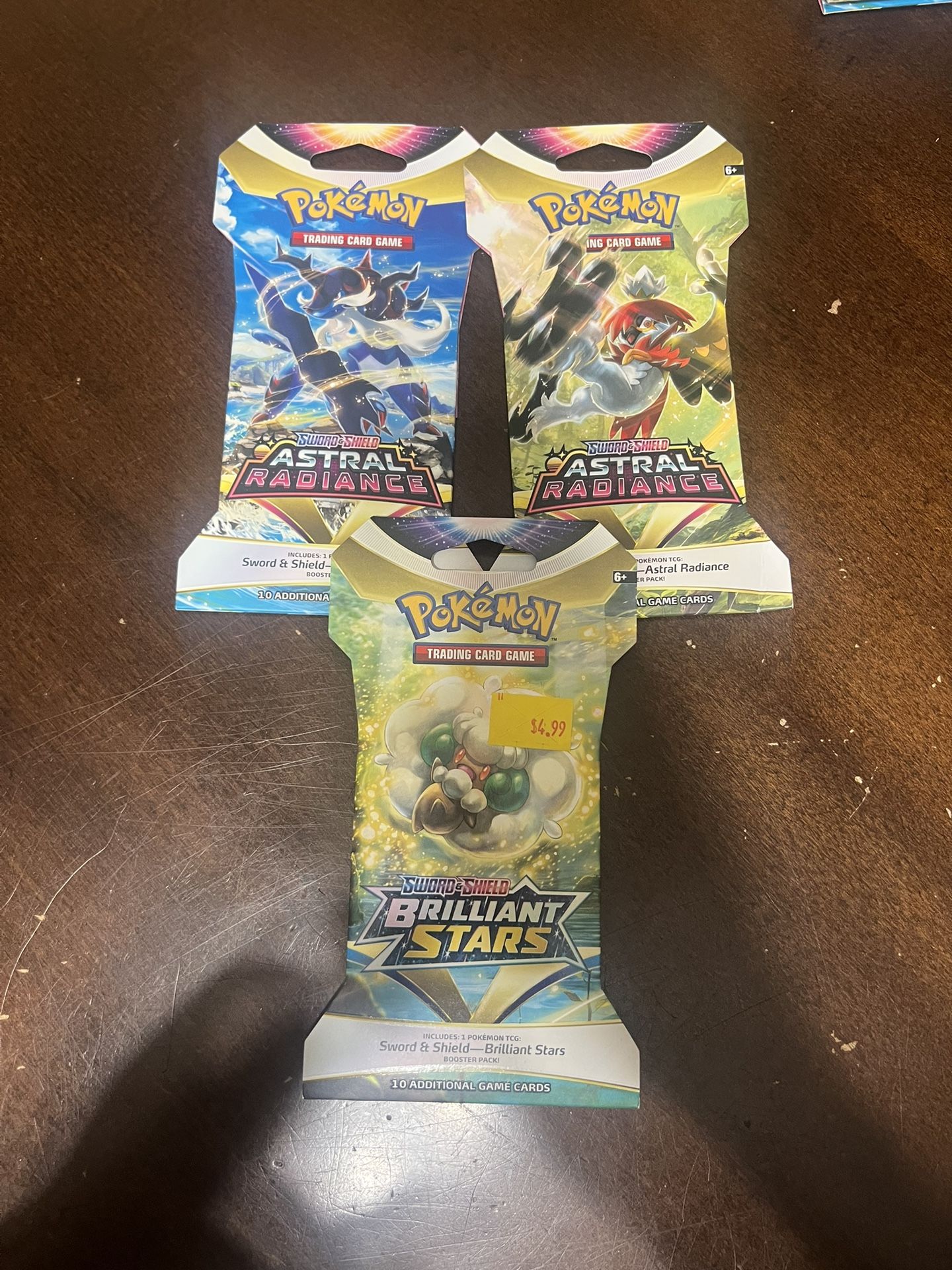 Pokemon Sleeved Booster Packs 2 Astral Radiance And 1 Brilliant Stars