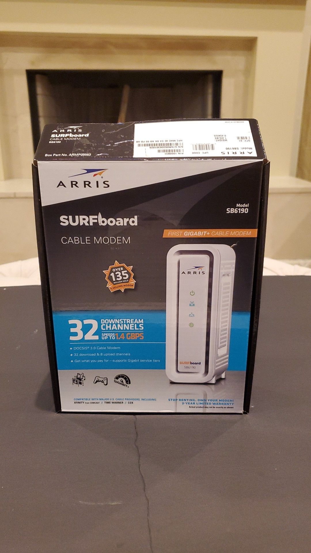 ARRIS Gigabit Cable modem SB6190, internet modem. Xfinity. Comcast. Charter.