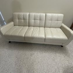 Ivory Leather Sofa For Sale