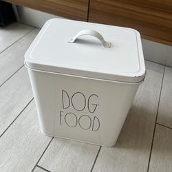 Dog Food Can Container Metal White 
