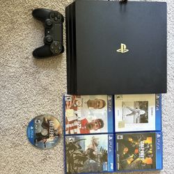 Playstation 4 Pro Ps4 + 5 Games (hablo Espanol)