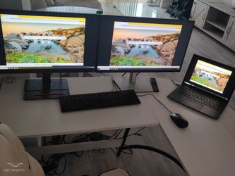 Office desk and monitor