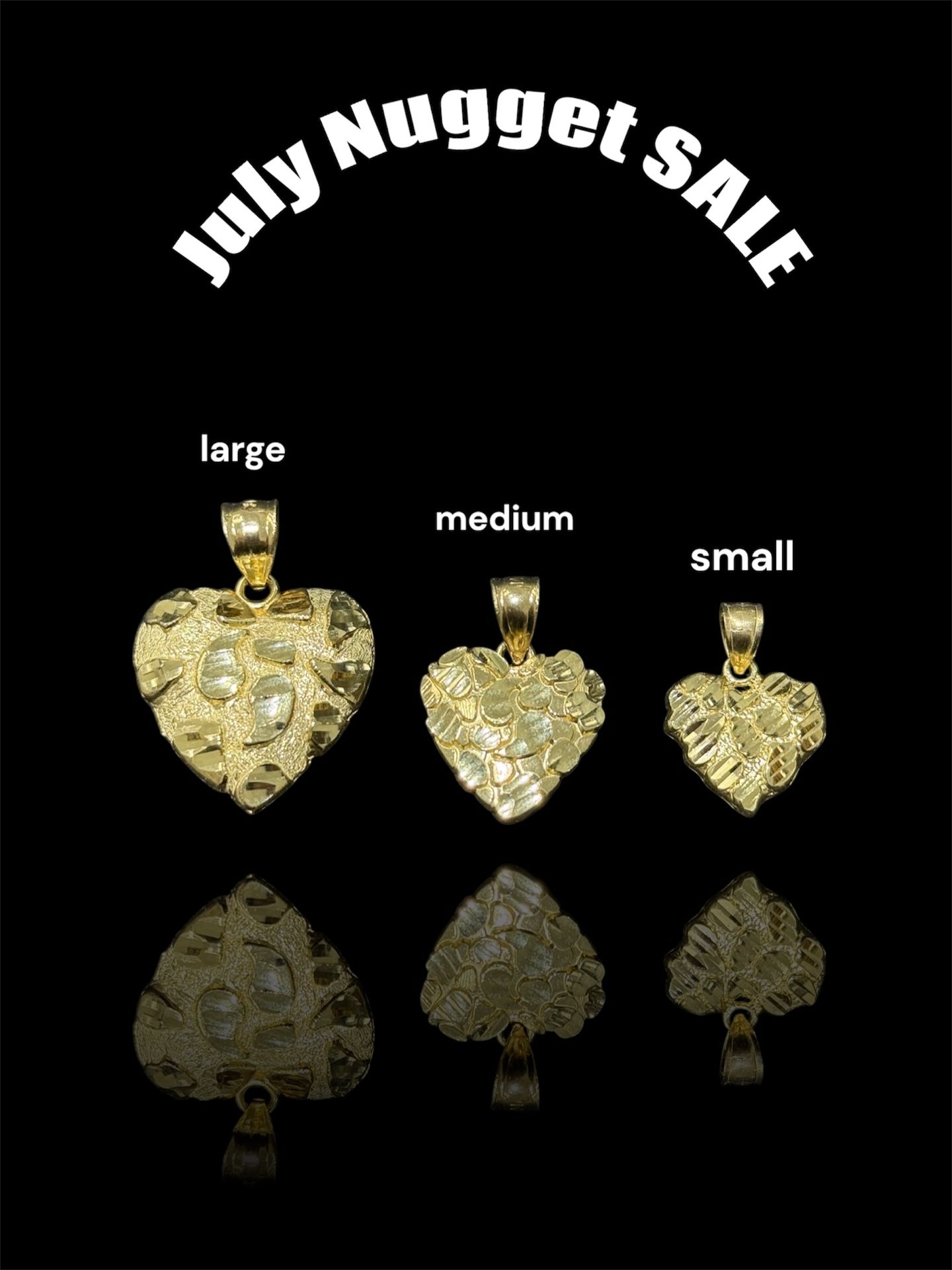 JULY NUGGET SALE!! 14k Gold Heart Nugget Pendant (BIG)