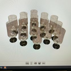 1960S Rosenthal Studio Line Smoked Stemmed Wine Glasses Set Of 15