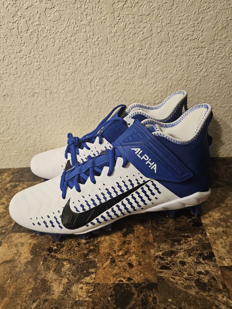 New Nike Alpha Menace Pro 2 Men's Size 12 Football Cleats White Blue BV3945-101