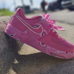 Custom Pink Bandana Af1 Size 2y 
