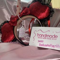 Handmade Red And Black Disney Ears ❤️