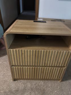 Night stand with charging station LED lights with remote