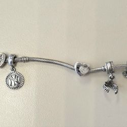 Pandora 9 Charm Sterling Silver bracelet