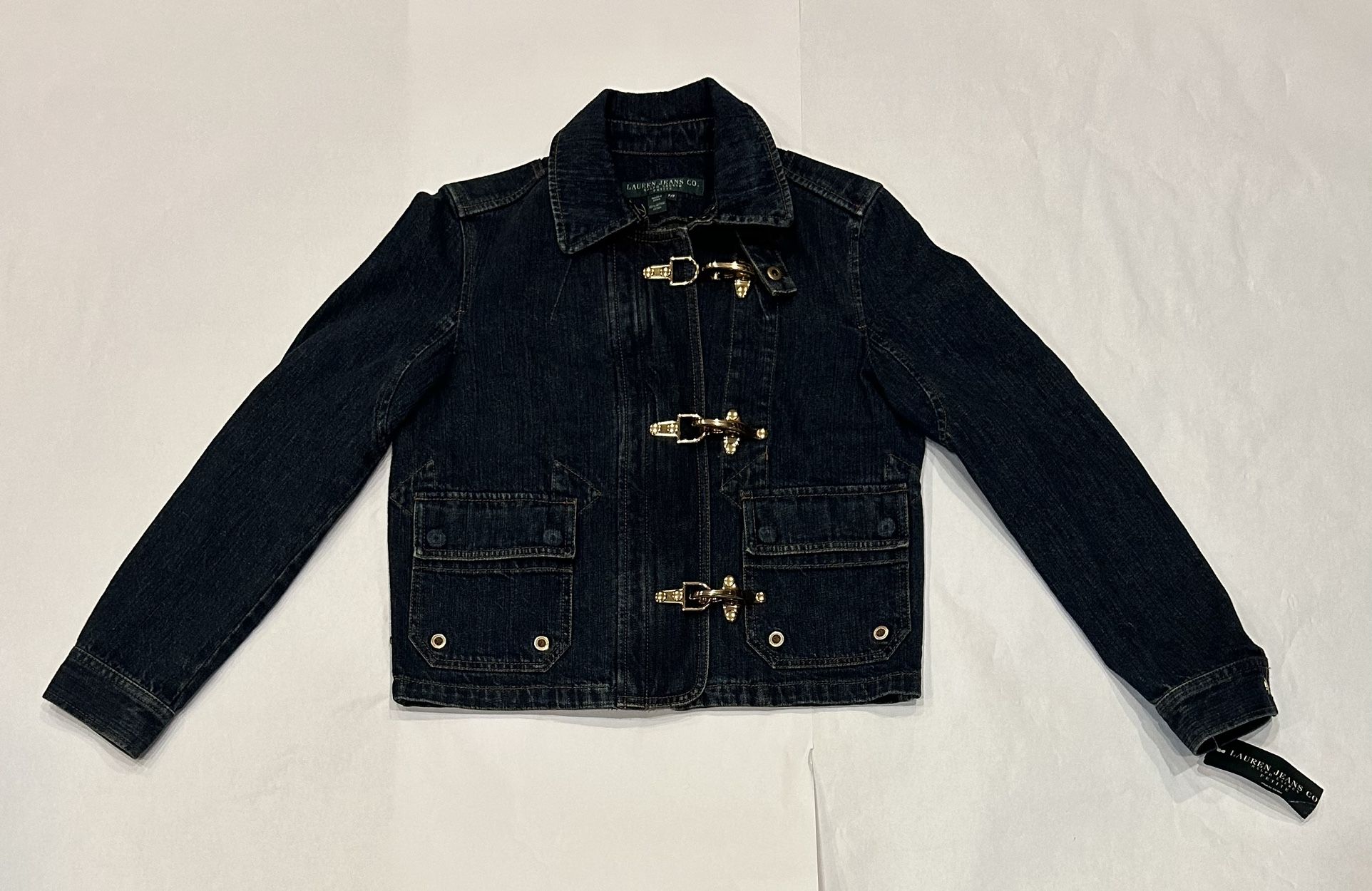 Vintage Ralph Lauren Lauren jeans Sz P/P denim jacket zipper