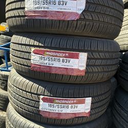 4  new 185/55/16 Landspider installed and balanced