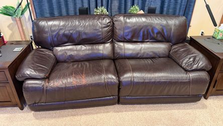 Flexsteel Power Reclining Leather Sofa - 86in Wide