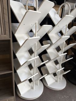 2pcs/18-Tier Tree Rotating Bookshelf, 360 Degree Spinning Standing Bookcase for Magazines DVDs Books, Corner Bookcase for Living Room Bedroom Studyr ,