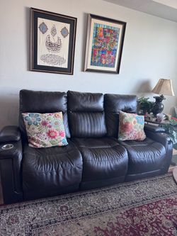 Ashley Team Time Power Reclining Sofa + Loveseat – Electric