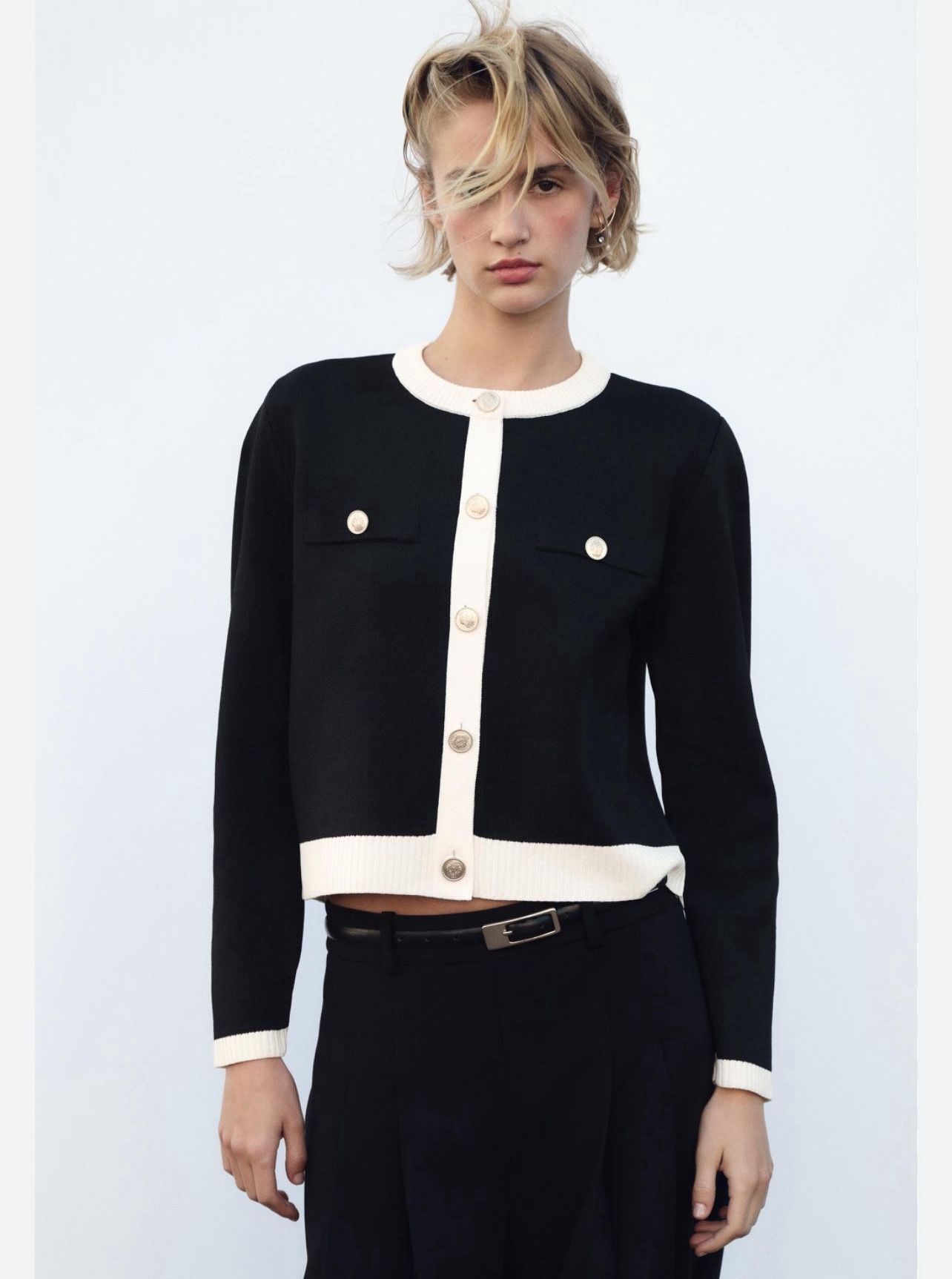 ZARA CARDIGAN WITH GOLD BUTTONS Size Large