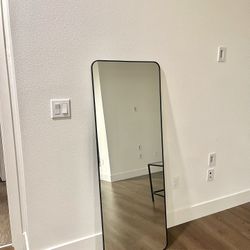 Modern Black Framed Full-Length Mirror – Minimalist / Floor and Wall Mirror
