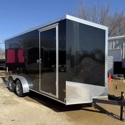 2026 NEW AMERICAN HAULER 7x16 TA SCREWLESS ENCLOSED TRAILER | SPOILER PACKAGE | 6'6" INTERIOR | 3-YEAR NATIONWIDE WARRANTY! | 969 (Black)
