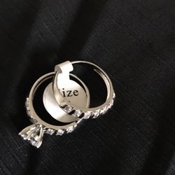 Zirconia Stainless Steel Twins Rings And Earring 