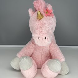 Animal Adventure Pink Unicorn - 13" Plush Stuffed Animal Gold Horn 2021