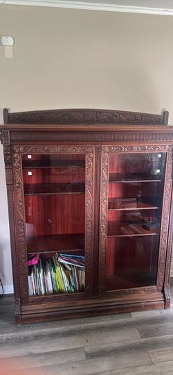 Bookshelf With Locking Glass Doors