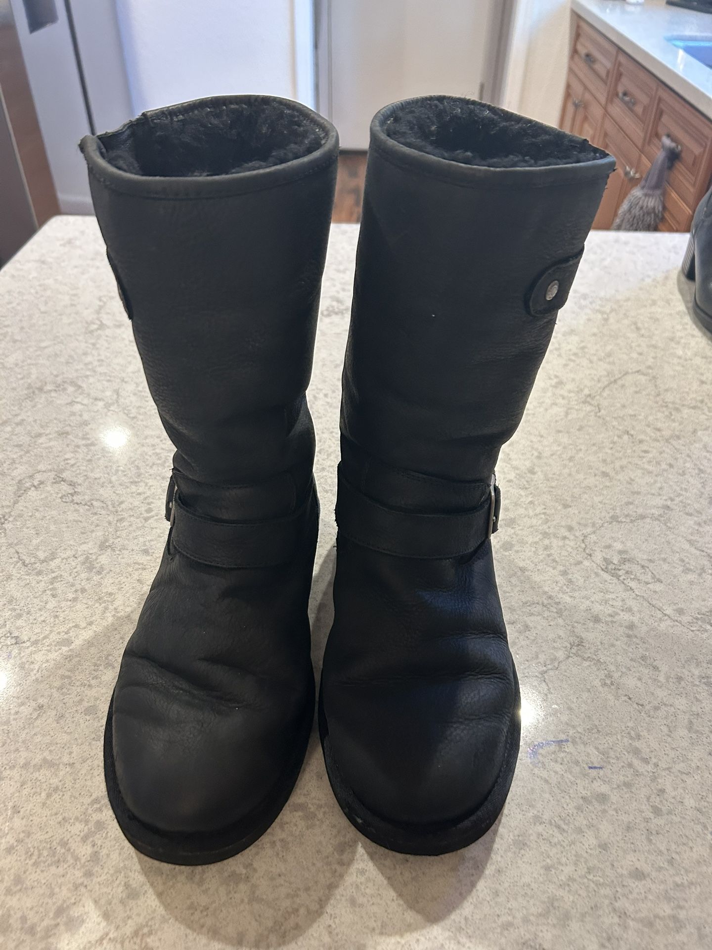 Black UGG’s With 2 Silver Buckles