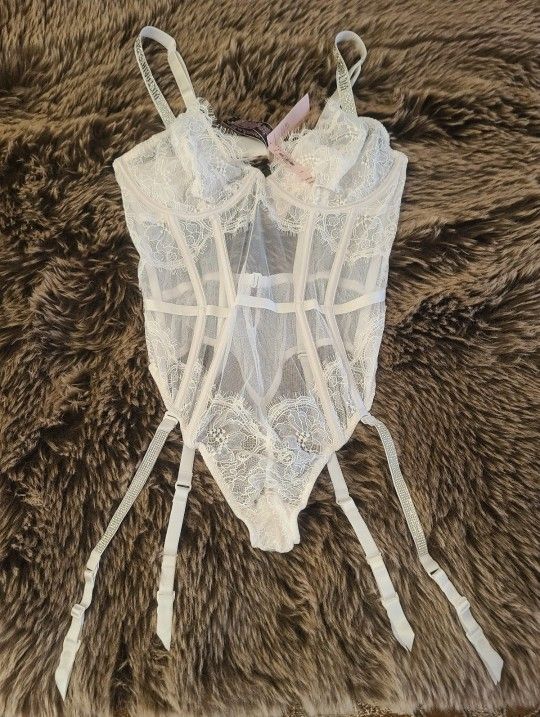 Victoria secret shine  lingerie bodysuit size L