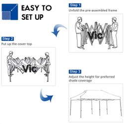 10x20Ft Pop up Canopy Tent Party Instant Gazebo with roller bag,Sandbags
