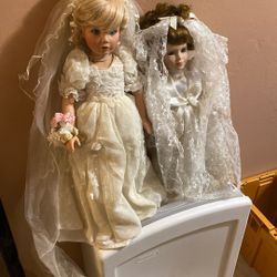 Beautiful Dolls Ready To Get Married Dressed Up.
