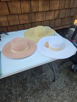 Lot of 3 Wide Brim Sun Hats