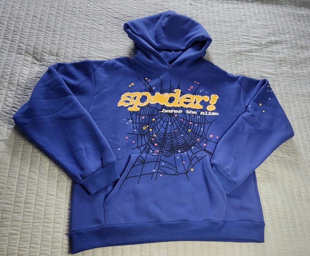 Sp5der TC BLUE HOODIE SIZE L