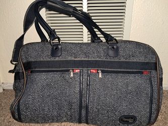 Hampshire Vintage Gray Tweed Travel Carry All Duffle Bag