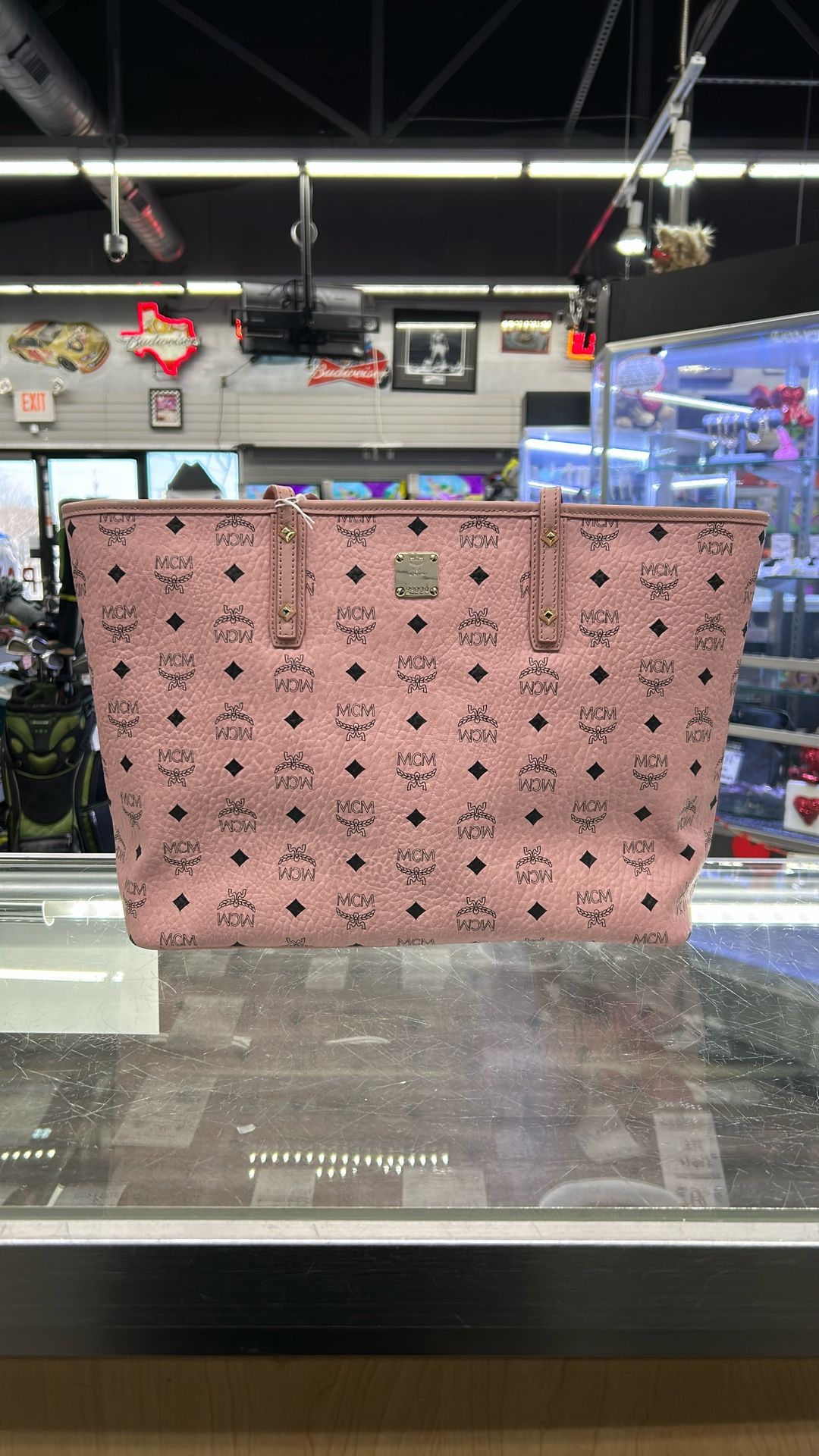 MCM Studded Visetos Tote