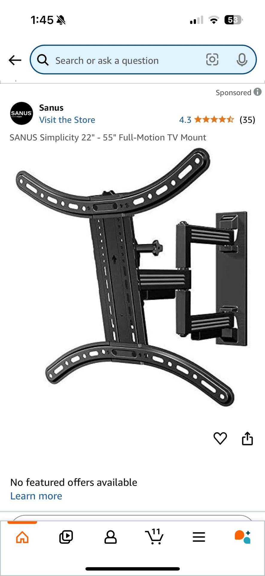 Sanus Tv Mount 22-55 Inch
