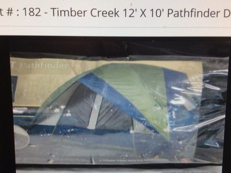 Timber Creek 12x10 Pathfinder tent, sleeps 6. Have 3