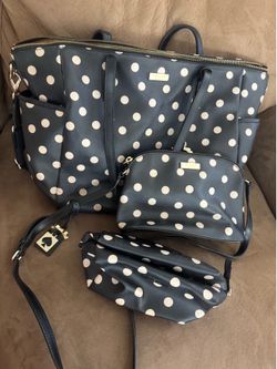 Kate Spade 3 piece diaper bag, crossbody and accessory bag