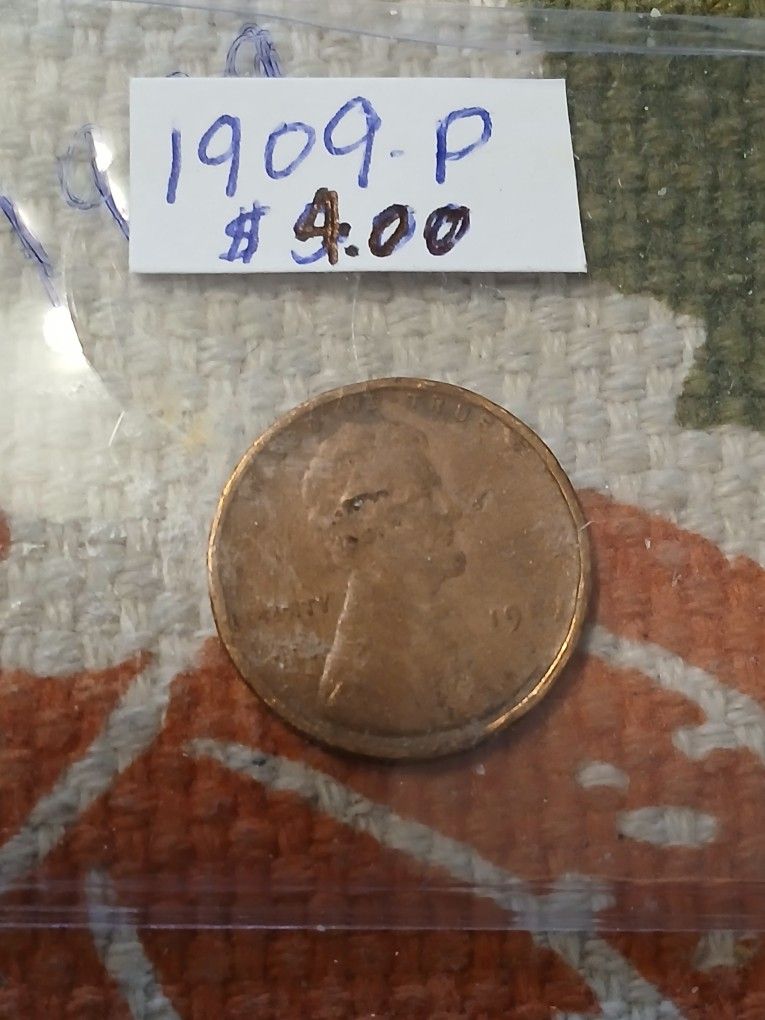 Lincoln Wheat 1909,el Último, Solo Shipping. 