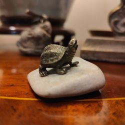 Miniature Brass Turtle Sculpture Tea Pet