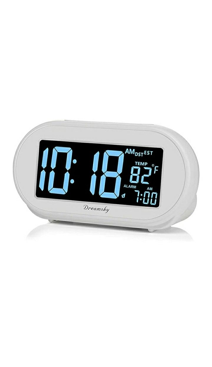 Auto Time Set Alarm Clock with Snooze and Dimmer,Charging Station/Phone Charger with Dual USB Port .Auto DST Setting,4 Time Zone Optional
