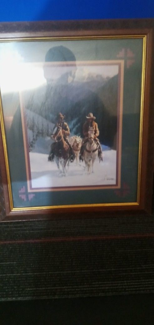 Cowboys Riding Horses 20×17 Picture Print