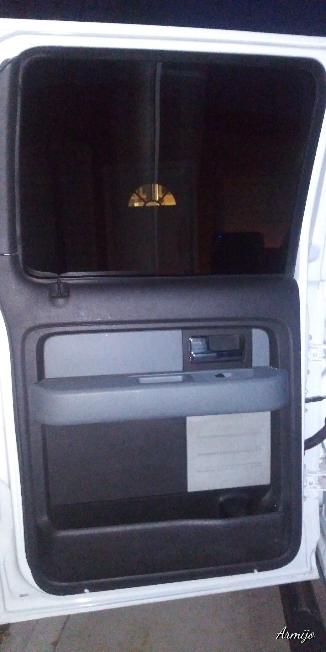 2012 Ford extended crew cab left side door panel & glass w/ track, lock & door handle.