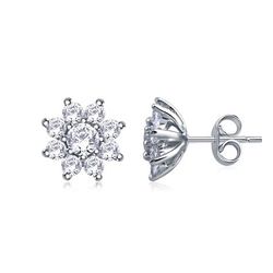 Flower Cluster Diamond Earring 
