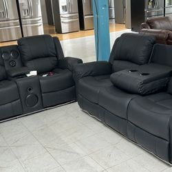 Matte Black Sofa loveseat set
