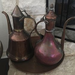 Antique Ibrik With Coffee Tray