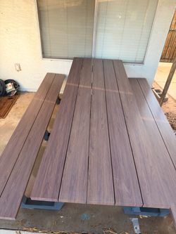 8FT Heavy Duty Metal Picnic Table w/ Benches – Excellent Condition – $550 OBO
