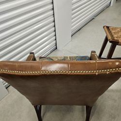 Vintage Upholstered  Leather  Chairs