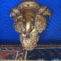 Vintage Carved Wood Elephant 