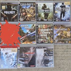 PS3 Games - $8 for each or $75 for all
