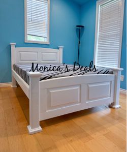 Full Solid Wood Bed With Memory Foam Mattress $480